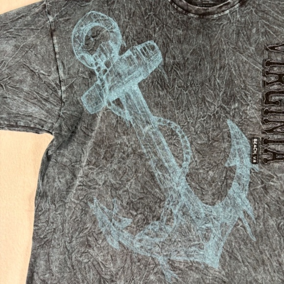Virginia Beach T-Shirt Blue and Black, Anchor, VIRGINIA BEACH, VA Size XXL - Picture 5 of 12
